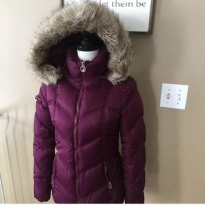Nautica winter coat size women XXS down burgundy